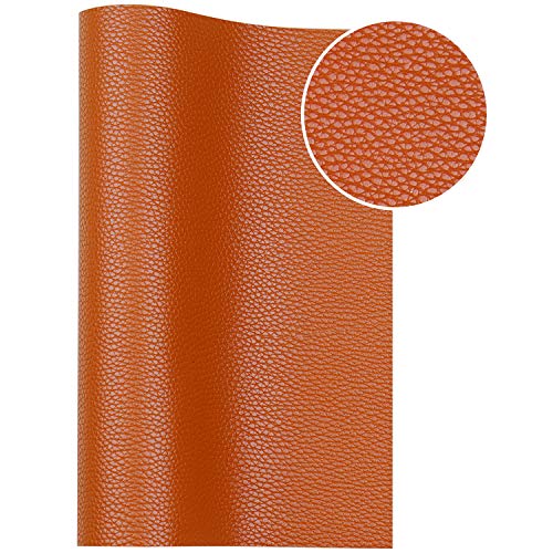 RAGAN Solid Color Faux Leather Sheets( 7.8 "X 53" ), Leather Fabric is Perfect for Leather Earrings and DIY Projects (Brown) - color: Clear,brown