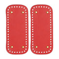 PATIKIL 7.9 x 3.5inch Leather Bag Bottom, 2 Pcs PU Leather Bag Bases Purse Making Knitting Rectangle Crochet Bottom Shaper Pad with Holes Durable for Crochet DIY Handbag Tote, Red - color: Red