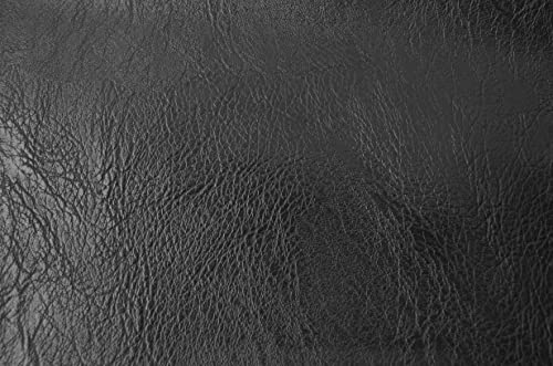 Wento Thick 2 Yard Faux Leather Fabric Soft Skin Grain PU Leather Fabric for Furniture Cover Reupholster Sofa Chairs Cushions Vinyl Upholstery (2 Yards, Black) - color: Black, size: 2 Yards (54" x 72")
