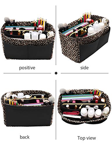 LEXSION Felt Purse Organizer Insert, Tote Bag Shaper Dividers with 5 Sizes - color: B-Leopard, size: Large