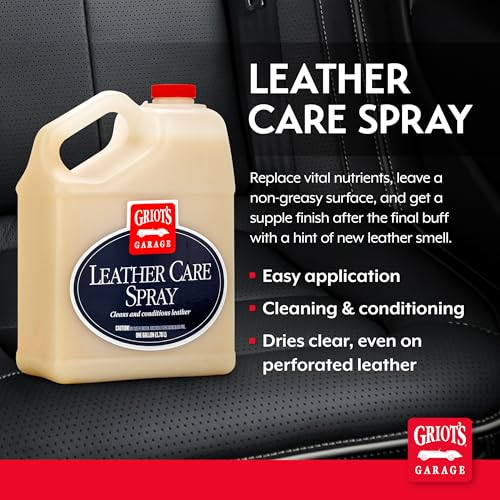 Griot's Garage Leather Care Spray, Car Seat Cleaner and Conditioner for Upholstery, Furniture, Clothing, and More, 11055, One Gallon - size: 128 Fl Oz (Pack of 1)