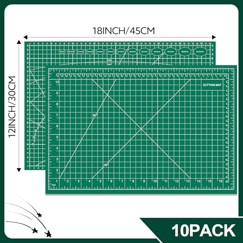 Self Healing Cutting Mat 3 Packs, 12×18 Inch Fabric Cutting Mats for Crafts, Double Sided Sewing Boards for Quilting Hobby Scrapbooking 5 Layers - style: 3 Pack