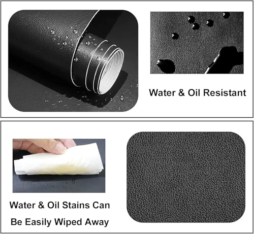 Leather Repair Patches, Self Adhesive Vinyl for Couches Furniture - color: Black, size: 17X79 inch