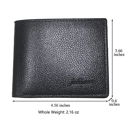 Slim Wallet for Men with Money Clip, Minimalist Bifold Mens Wallets with Credit Card Holder, PU Leather Men's Wallet with Zipper Coin Purse, Carteras Para Hombres (Black) - color: Black