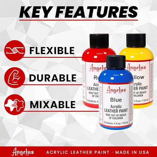 Angelus Acrylic Leather Paint - Cream | Flexible Recoloring Balm for Shoes, Furniture, Car Seats & More | Made in USA, 4 fl oz - color: Cream, size: 4 Fl Oz (Pack of 1)