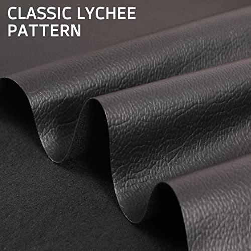 Marine Vinyl Upholstery Faux Leather Fabric, 1 Yard Black | Marine Grade Faux Leather Vinyl by the Yard, Waterproof, Soft & Durable, for Boat, Furniture Upholstery, DIY Sewing Crafts - color: Black, size: 1 Yard 55" x 36" (Pre-cut)