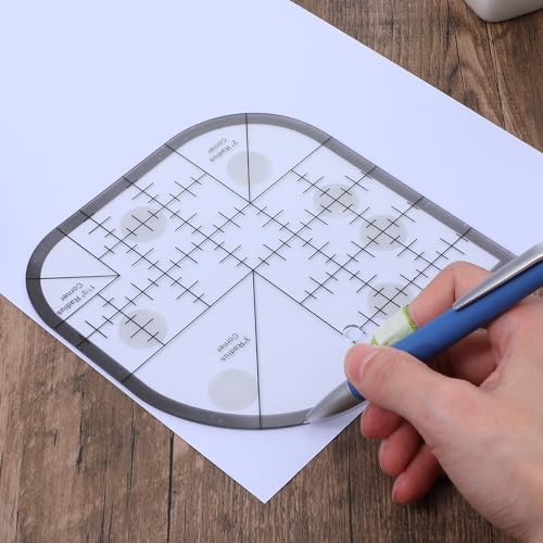 Curved Corner Cutter Quilting Ruler Acrylic Sewing Patchwork Ruler Quilting Templates for DIY Multifunctional Tool with 24pcs Silicone Anti-Slip mats Radius Corner Right Angle Transparent