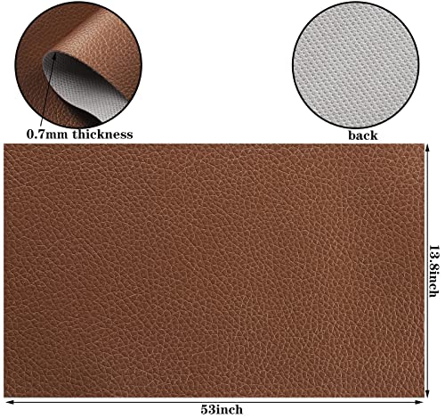 Picheng Pearlescent Faux Leather Fabric: 13.8" x 53" Soft Faux Leather Roll | Lychee Texture Solid Color Faux Leather Sheets Marine Vinyl for Making Crafts Leather Earrings Bows Sewing DIY (Bronze) ﻿ - color: Bronze