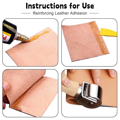 Mnuizu 26 mm Leather Press Edge Roller, Seam Roller for Leather (Wooden) | Seam Roller for Leather, Leather Edge Creaser, Leather Craft Laminating Tool for Leather Craft - color: Wood Color, size: 26mm