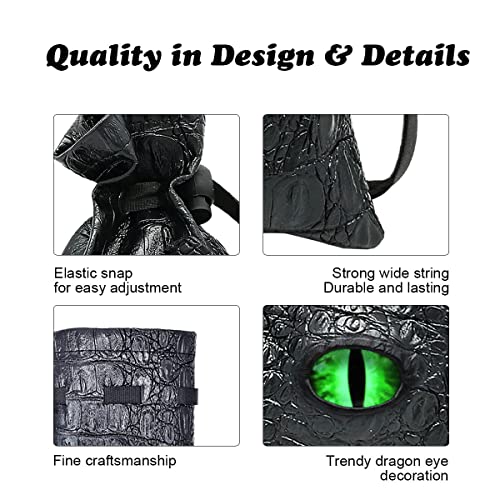 Haxtec Dragon Dice Bag, PU Leather Pouch with 3D Glass Dragon Eye | Drawstring, DND Dice Bag, For Dungeons & Dragons, D&D Gifts for Dragon Gamer and Lovers, Medium, Patent D893867 - color: Green, size: Medium