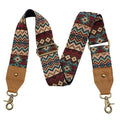Nefelibata Purse Strap-2" Crazy Horse Leather Wide Shoulder Strap Adjustable Replacement,Retro Jacquard Embroidery Multi-pattern Crossbody Bag Straps for Handbag,Crossbody Bags(Ethnic style brown) - color: Ethnic Style Dark Brown