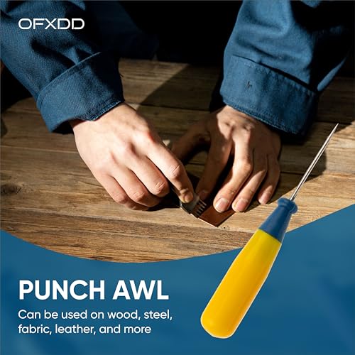 Quick Leather Awl with Plastic Handle Punch - Pack of 4 - Fine Point Sheet Scratch Awls Tool Bookmaking Working