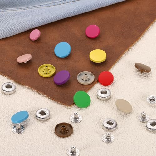 uxcell 20 Set Snap Fasteners, 17mm #831 Zinc Alloy Press Studs Buttons Popper Stud Cap for Clothing Jeans Jackets Leather Sewing Repairing, Dusty Pink - color: Dusty Pink, size: 17mm