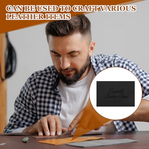 HARFINGTON Laserable Leather Sheets 18" x 12" x 0.04" Non-Adhesive Engraving Leatherette Sheets Laserable Leather Hat Patch for DIY Caps Jackets Backpacks Clothing, Black/Black - color: Black/Black