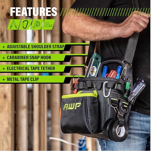 AWP Tool Pouch, Electrician Tool Pouch, Premium, Professional Multi-Pocket Organizer - size: 3 Pack, style: Portable Tool Box