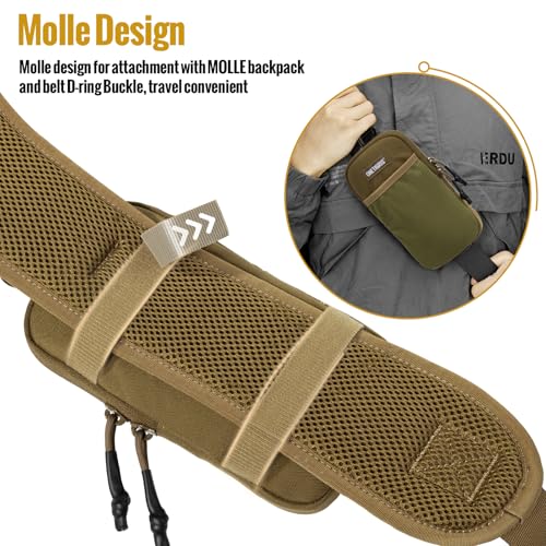 ONETIGRIS Backpack Strap Pouch, MOLLE Phone Holster for Backpack & Belt - color: Brown