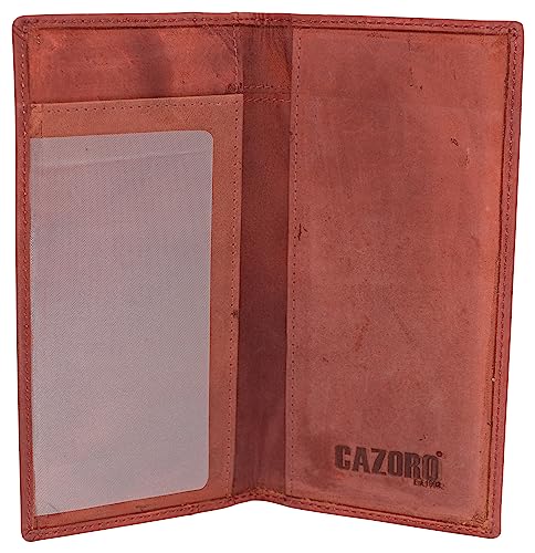Genuine Leather Checkbook Cover For Men & Women Checkbook Holder Wallet RFID Blocking USA Series (Red) - color: Red