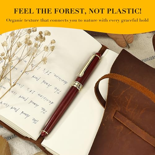 BEILUNER Luxury Wood Ballpoint Pen Writing Set,Rosewood-Elegant Fancy Nice Gift Pen Set for Signature Executive Business Office Fancy Nice Supplies - Christmas Gift Boxed with Extra Refills (Black) - color: Redwood