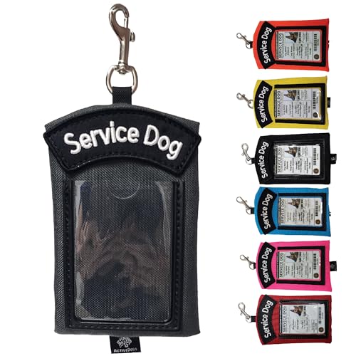 ActiveDogs Service Dog ID Card Pouch, Clip-On Badge Holder, Charcoal Gray - color: Charcoal Gray