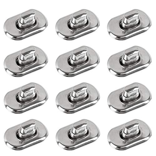 AUEAR, 12 Pack Silver Turn Lock Clasp Hardware Purse Closure latches Handbag Twist Fasteners for DIY Bag Craft Project - color: Silver