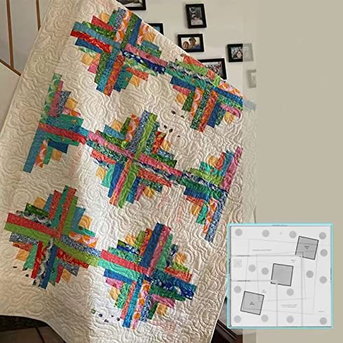 AUNMAS Sewing Ruler, Transparent Acrylic Quilting Ruler with Grids Log Cabin Quilt Ruler for Quilting, Sewing and Crafts (6 Inch) - size: 6 Inch