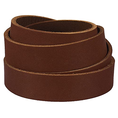 (TM) Genuine Leather Strap Leather Strip 3/4 Inch Wide and 72 Inches Long, Brown - color: Brown, size: 3/4inches_2yards