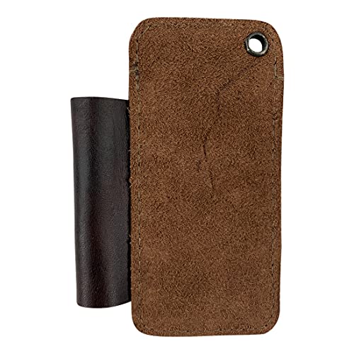 Hide & Drink, Tool Pocket Handmade from Full Grain Leather - Durable Accessory for Carrying Small Tools with Easy Attachment - Great for Screwdrivers, Multi-Tool, Flashlight and More - Bourbon Brown