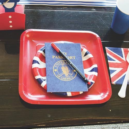 Fun Express Passport Book for Kids, Set of 12 | Passport Sticker Books, Travel Stamp Stickers, Pretend Play Notepads, Blank Travel Journal Books Party Favors - size: 4" x 6"