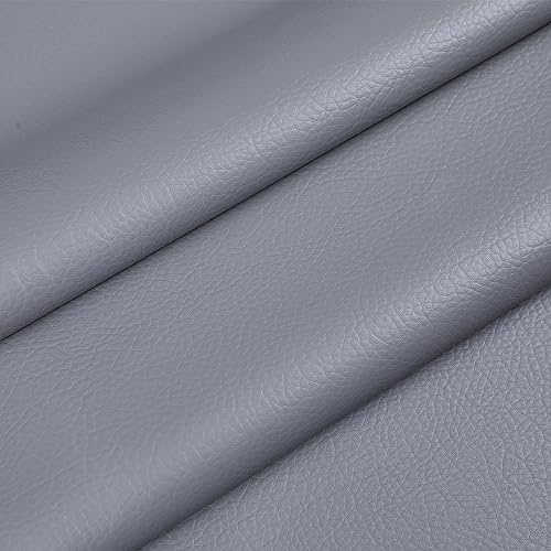 Marine Vinyl Upholstery Faux Leather Fabric, 1 Yard Gray | Marine Grade Faux Leather Vinyl by the Yard, Waterproof, Soft & Durable, for Boat, Furniture Upholstery, DIY Sewing Crafts - color: Dark Gray, size: 1 Yard 55" x 36" (Pre-cut)