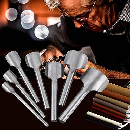 Zjchao Half-Round Punch Cutter, 7PCS DIY Leather Carft Belt End Half Circle Angle Corner Cutter Strap Wallet Tool 10-40mm Leather Punch Tool