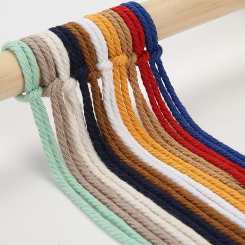Macrame Cord 3mm x 328yards, Soft Colored Macrame Rope, Natural Cotton Cord for Plant Hangers, Wall Hanger, Decorative Projects(Natural Color) - color: Natural Color, size: 3mm×328Yards