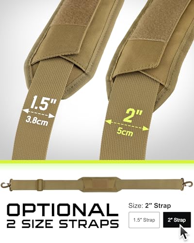 WYNEX Shoulder Strap, 55 inch Universal Bag Strap Replacement with Pad - color: Khaki, size: 2“ Strap