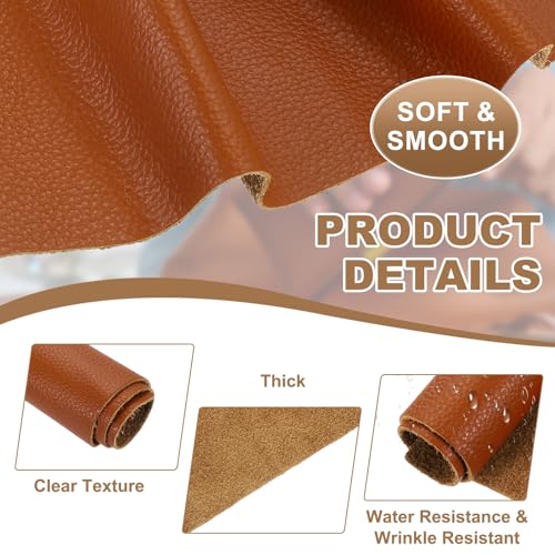 uxcell Genuine Leather Sheet, 11.8" x 11.8" Natural Distressed Cowhide Full Grain Leather Pieces, Pre Cut Sheets for Crafting, Sewing, Tooling, Sheath Making, Orange - color: Orange