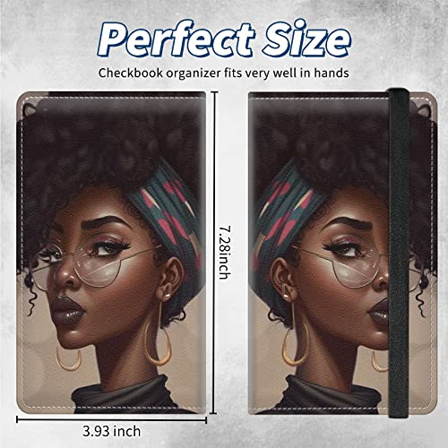 Checkbook Covers for Personal Checkbook Duplicate Checks RFID Blocking Checkbook Cover for Women Men with Elastic Strap Card Slots Pen Holder - Balck Girls - color: Balck Girls