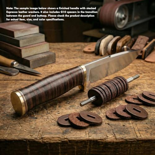 Cowhide Leather Handle Washers - Oval Shape - (1.30 x 1.00 x .125) - (Espresso) - USA Made - (for Knife Making & Hobby) - (25 Pack) - color: (Espresso)(25 Pack)