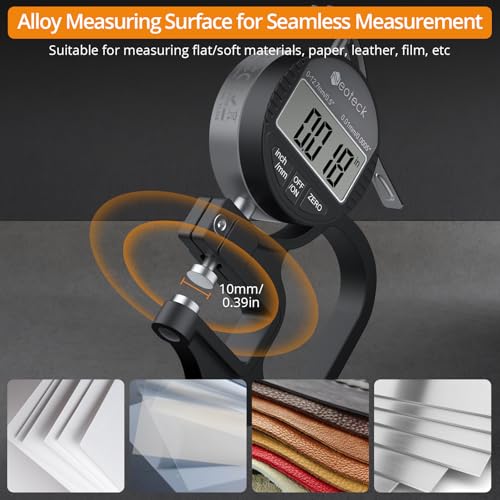 Neoteck Digital Thickness Gauge 0.5inch/12.7mm,0.0005inch/0.01mm Accuracy - color: Silver-black, size: 0-0.5"/0.0005"