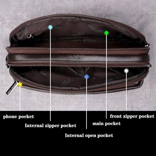 Leather Clutch Purse Wallet Men Wrist Bag - color: #10coffee