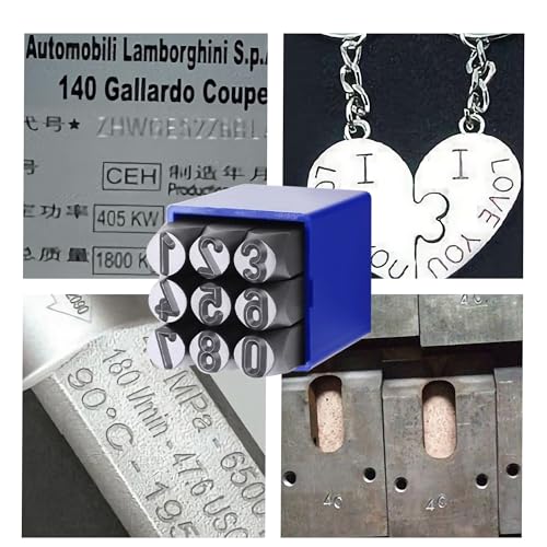 FOCMKEAS Number Stamp Set, 25/64"(10mm), Spring Steels - size: 25/64"(10mm)-N