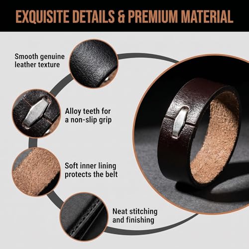 6 Pcs Black & Brown Leather Belt Loop Keeper