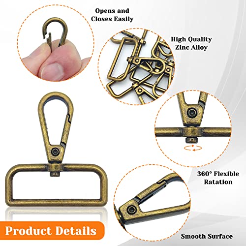 12pcs 1-1/2" Inside Diameter D Ring Lobster Clasp Claw D Ring Swivel Lobster Clasp Lobster Lanyard Clasp Keychain Clips Hook for Swivel Snap Fashion Clips,Jewelry,DIY Crafts Supplies(Antique Bronze) - color: 12pcs,1-1/2"