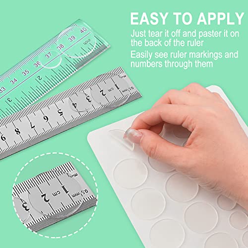 Ruler Grips, Transparent Strong Adhesive Non-Slip Grips | for Quilting Rulers, Quilt Templates, 34 PCS Total -10 Large & 24 Small (Clear, 34 PCS)