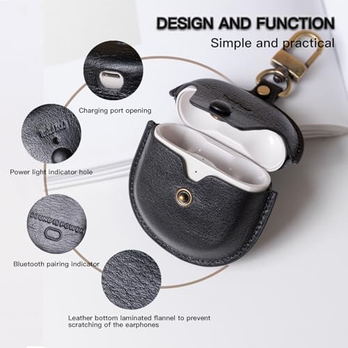 Leather Protective case for Bose QuietComfort Earbuds II 2022 / QuietComfort Ultra/Ultra Earbuds 2nd Gen - color: Blcak