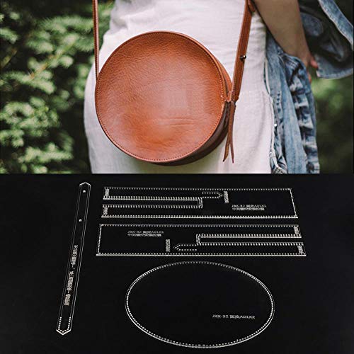Leather Craft Clear Acrylic Shoulder Bag Round Bag Pattern Stencil Template