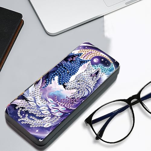 Diamond Painting Eye Glasses Case - color: Wolf 2