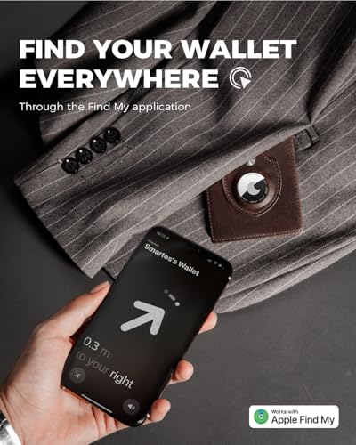 LORZOR AirTag Wallet with Money Clip - Mens Bifold Wallets Slim Front Pocket RFID Blocking Card Holder, Minimalist Air Tag Wallet with Present Box (Airtag Not Included) - color: Chestnut Brown