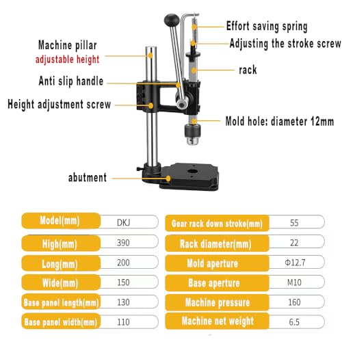Leather Hole Puncher Hand Punching Machine Manual Press Puncher Punch Tools for DIY Craft, Black