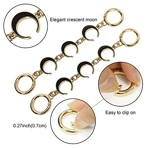 SONGKISSZQ Purse Strap Extender,Bag Extender Chain,Purse Chain Extender for Purse Handbags Shoulder Bag (Black Long Round) - color: Black