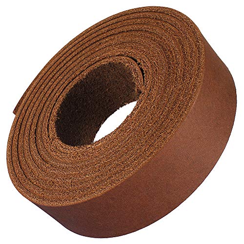 (TM) Genuine Leather Strap Leather Strip 1 Inch Wide and 72 Inches Long, Brown - color: Brown, size: 1inches_2yards