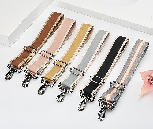 LVYOUME Purse Strap Silver Hardware Wide Bag Straps Replacement Crossbody Adjustable Shoulder Strap for Purses - color: Blackhardware-bluegoldwhite-306
