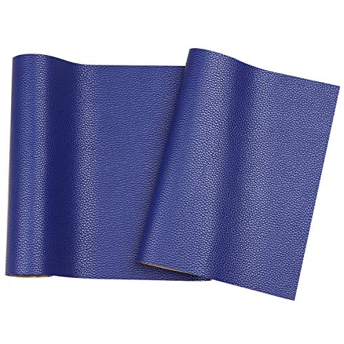 RAGAN Solid Color Faux Leather Sheets( 7.8 "X 53" ), Leather Fabric is Perfect for Leather Earrings and DIY Projects (Blue) - color: Clear,blue